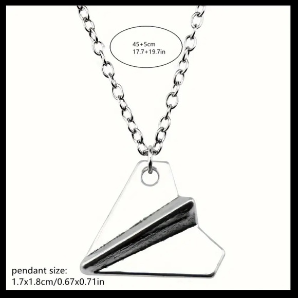 💛 Taylor Swift Lyric Inspired Two paper air planes flying Necklace - Silver New - Picture 5 of 8